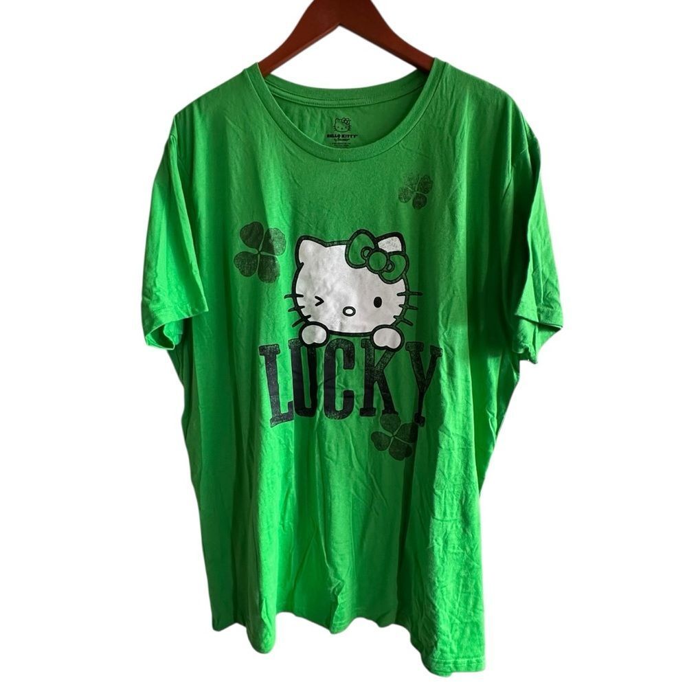 Hello Kitty Lucky Clover Green T-Shirt ~ size XXL NWT
